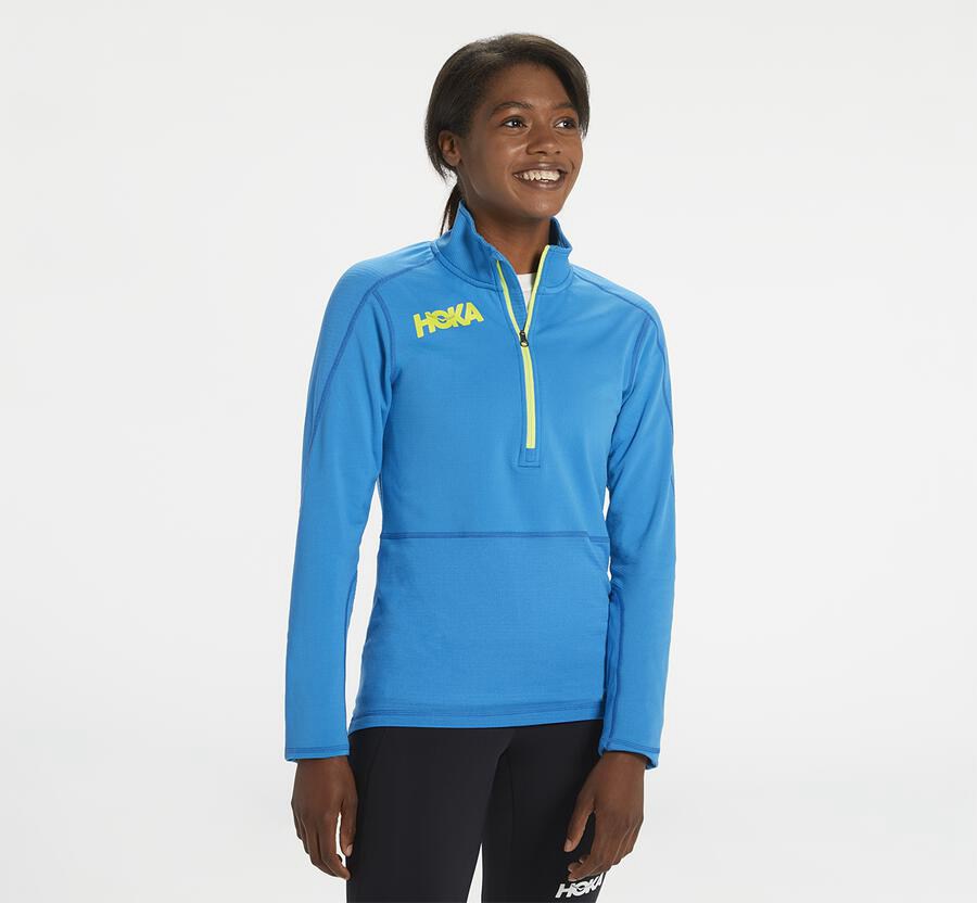 Haut Hoka One One 1/2 Zippé Midlayer Femme - Bleu - GXF-619754